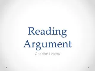 Reading Argument