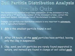 Soil Particle Distribution Analysis