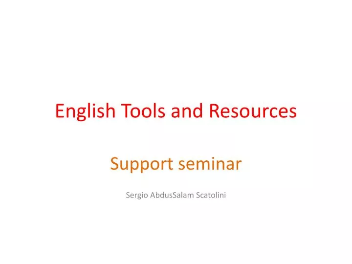 english tools and resources