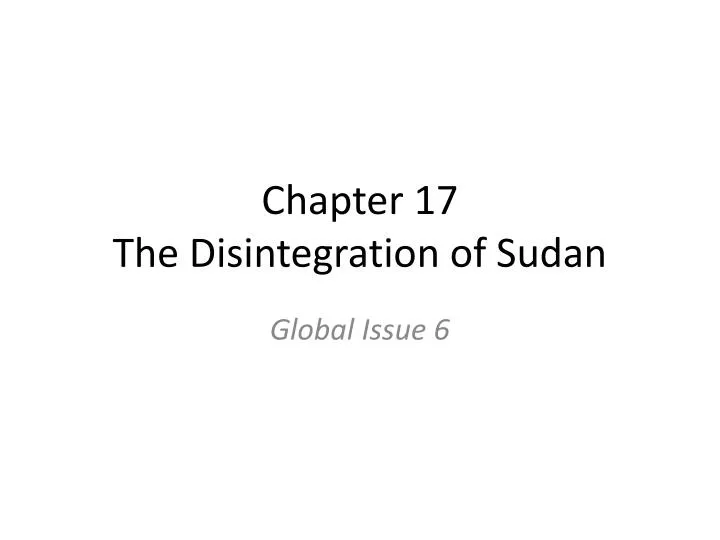 chapter 17 the disintegration of sudan