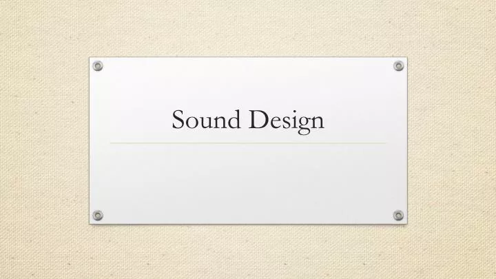 sound design