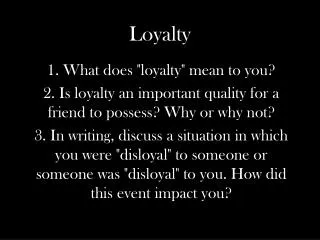 loyalty