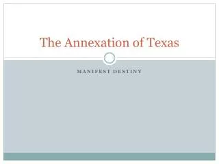 The Annexation of Texas