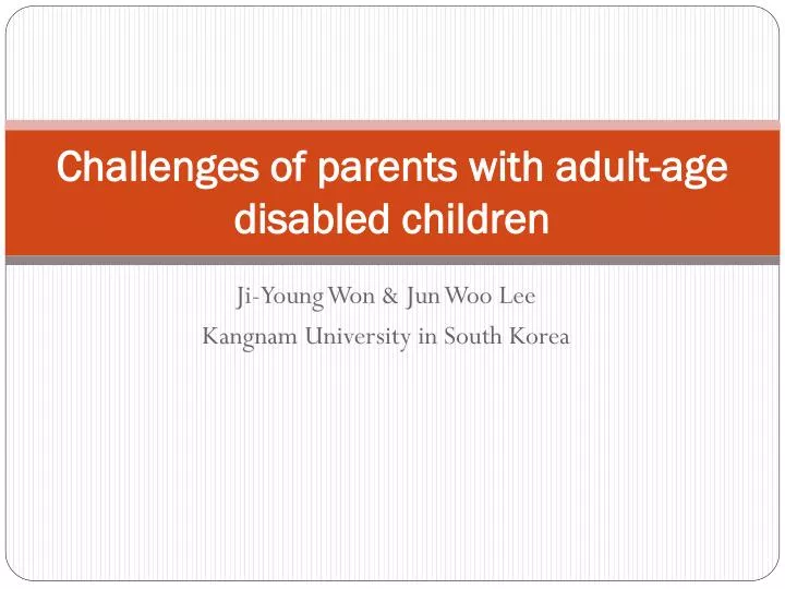 challenges of parents with adult age disabled children