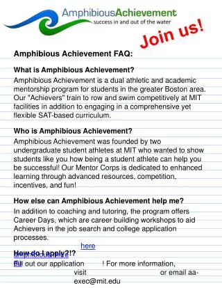 Amphibious Achievement FAQ: What is Amphibious Achievement?