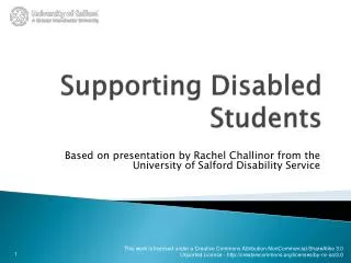 Supporting Disabled Students