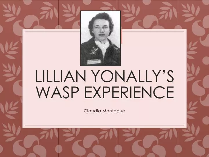 lillian yonally s wasp experience