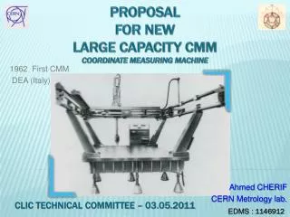 Proposal for new LARGE CAPACITY CMM Coordinate measuring machine