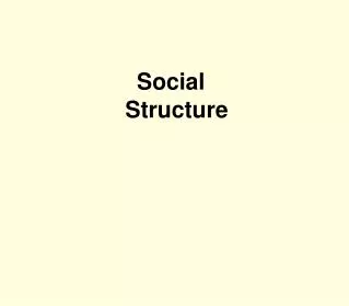 Social ?Structure