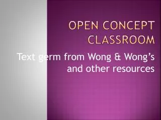 Open concept classroom
