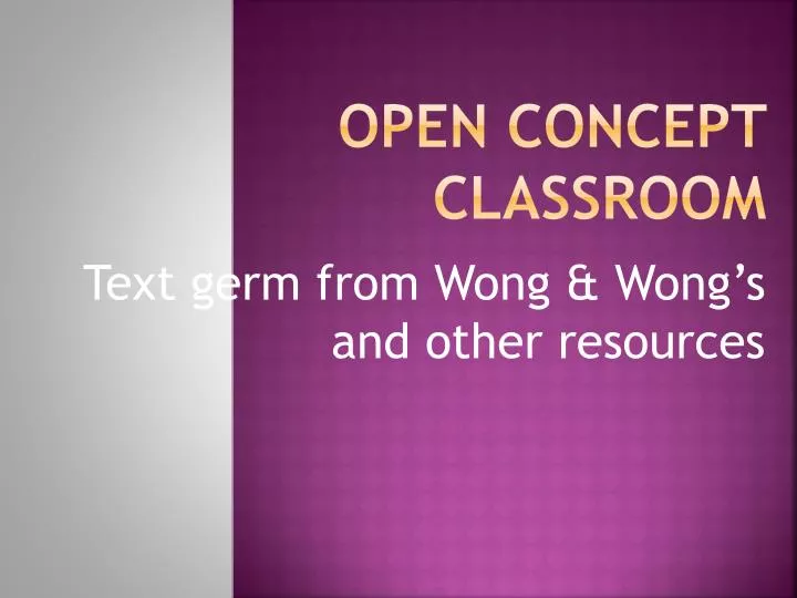 open concept classroom