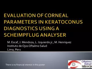 EVALUATION OF CORNEAL PARAMETERS IN KERATOCONUS DIAGNOSTICS USING A SCHEIMPFLUG ANALYSER