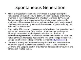 spontaneous generation