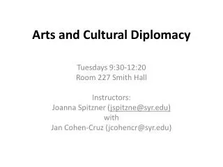 Arts and Cultural Diplomacy