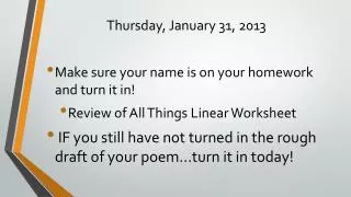 Thursday, January 31, 2013