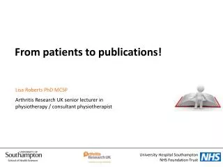 From patients to publications!