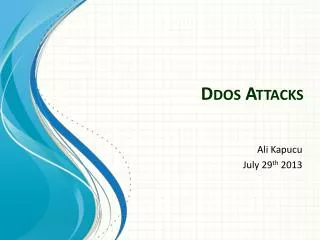 Ddos Attacks