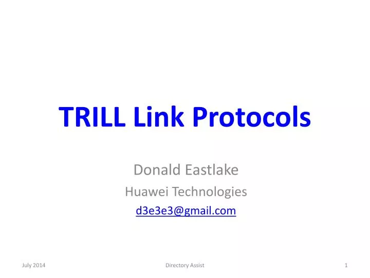 trill link protocols