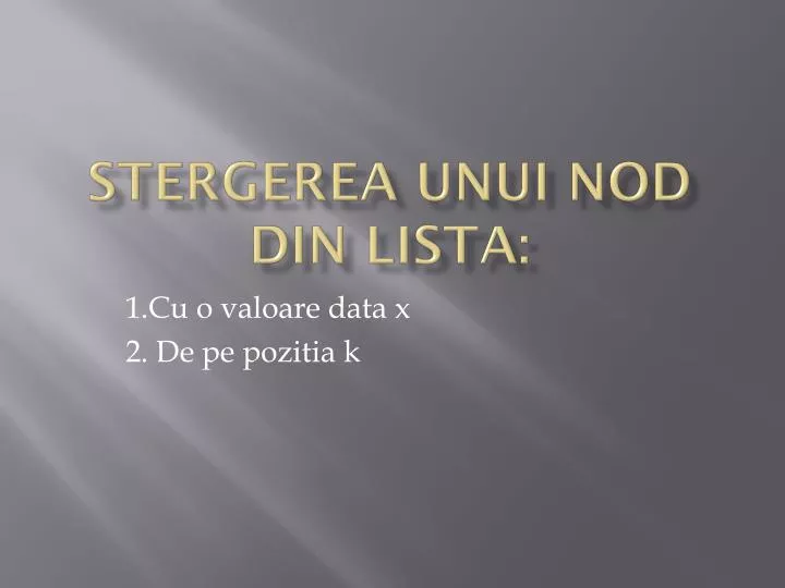 stergerea unui nod din lista