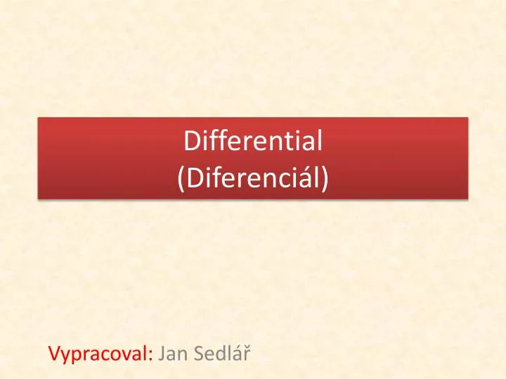 differential diferenci l