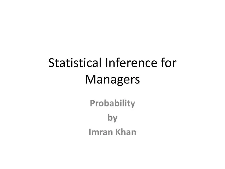 statistical inference for managers