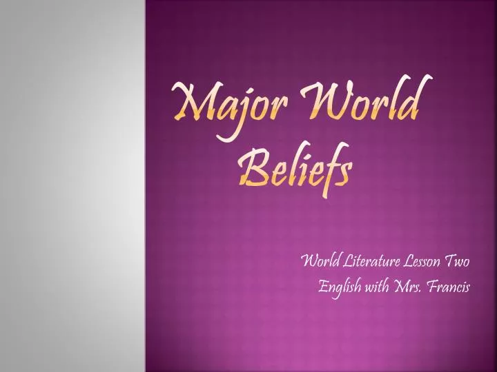 major world beliefs
