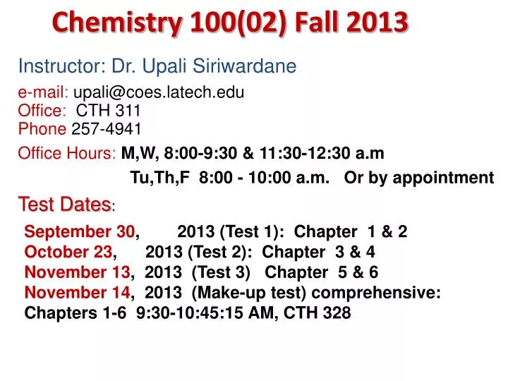 chemistry 100 02 fall 2013