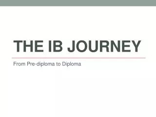 The IB Journey