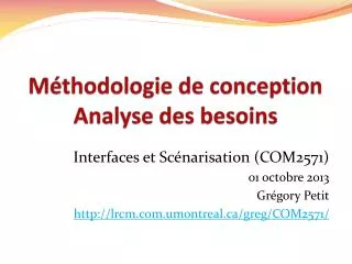 m thodologie de conception analyse des besoins