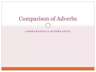 Comparison of Adverbs