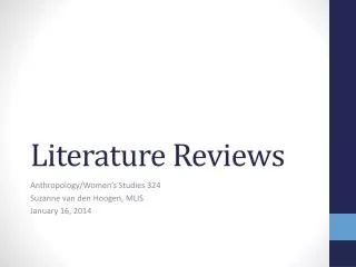 Literature Reviews