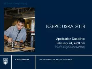 NSERC USRA 2014