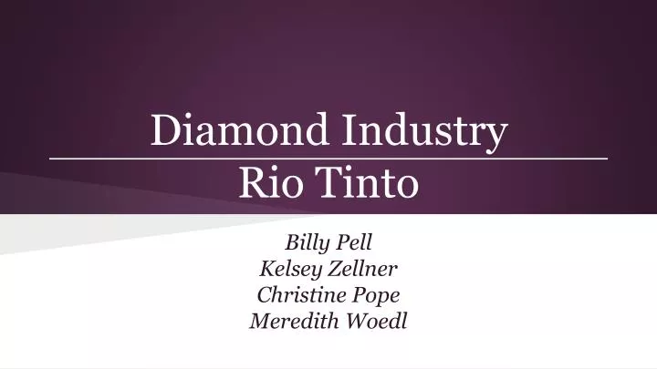 diamond industry rio tinto