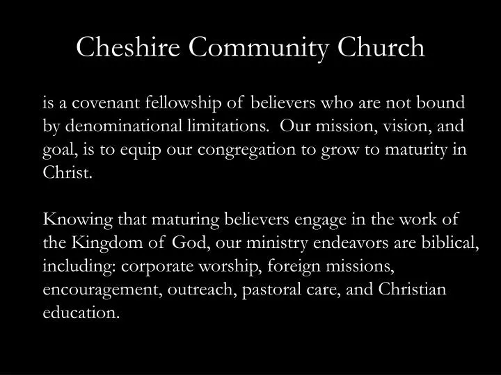 cheshire community church
