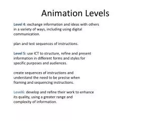 Animation Levels