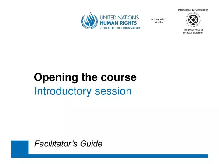 opening the course introductory session