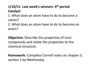 How could ions come together to form compounds?