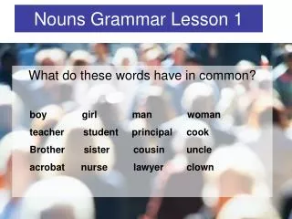 Nouns Grammar Lesson 1