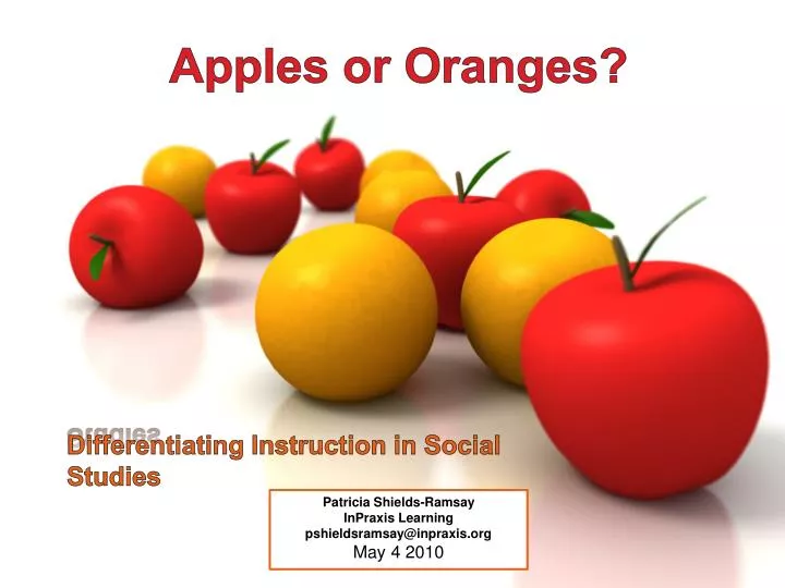 apples or oranges