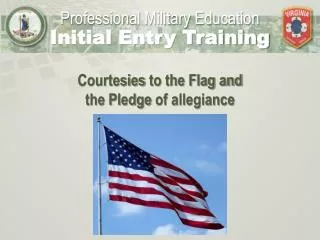 Courtesies to the Flag and the Pledge of allegiance