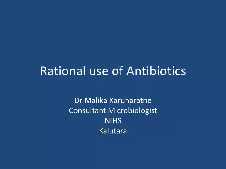 rational use of antibiotics