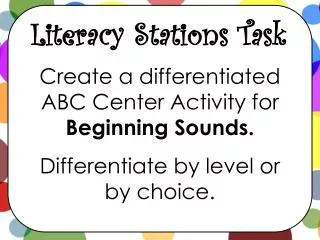 Literacy Stations Task