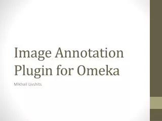Image Annotation Plugin for Omeka