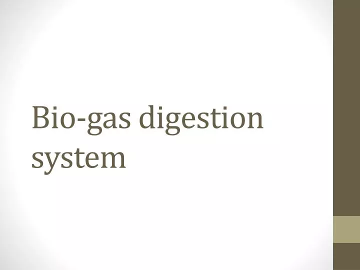 bio gas digestion system