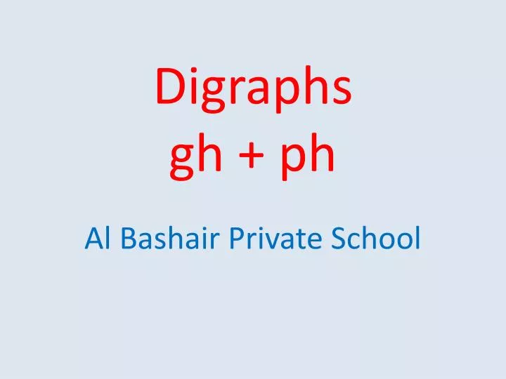 digraphs gh ph