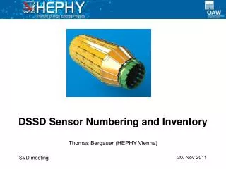 DSSD Sensor Numbering and Inventory