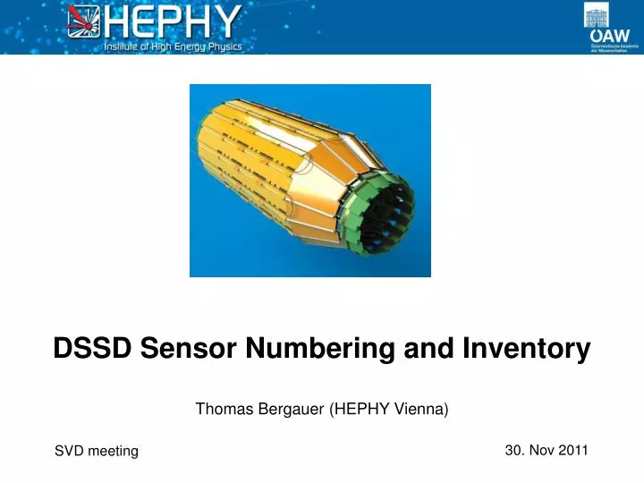 dssd sensor numbering and inventory