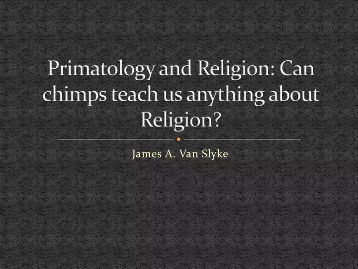 primatology and religion can chimps teach us anything about religion