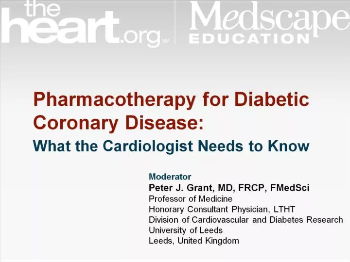 pharmacotherapy for diabetic coronary disease
