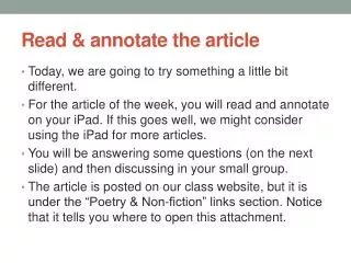 read annotate the article